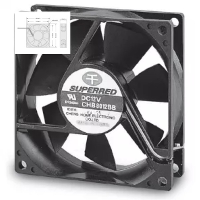 12V वाहन कूलिंग फैन बॉल बियरिंग/स्लीव बियरिंग 80x80x20 फैन