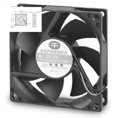 12V DC ब्लैक कूलिंग फैन फ़्रेम प्लास्टिक PBT 94V0 ब्लैक CPU कूलर