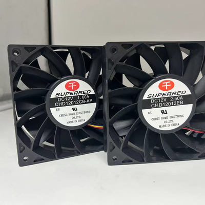 ब्लैक 2.4W 120x120x38mm DC कंप्यूटर फैन कूलिंग फैन 45 CFM एयर फ्लो