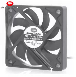 फ्रेम प्लास्टिक पीबीटी डीसी 12V शीतलन पंखे 60x60x10 संकेत आउटपुट वैकल्पिक